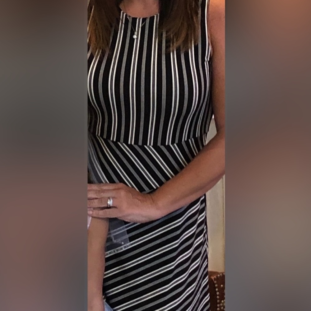 Banana Republic Black and White Striped Dress